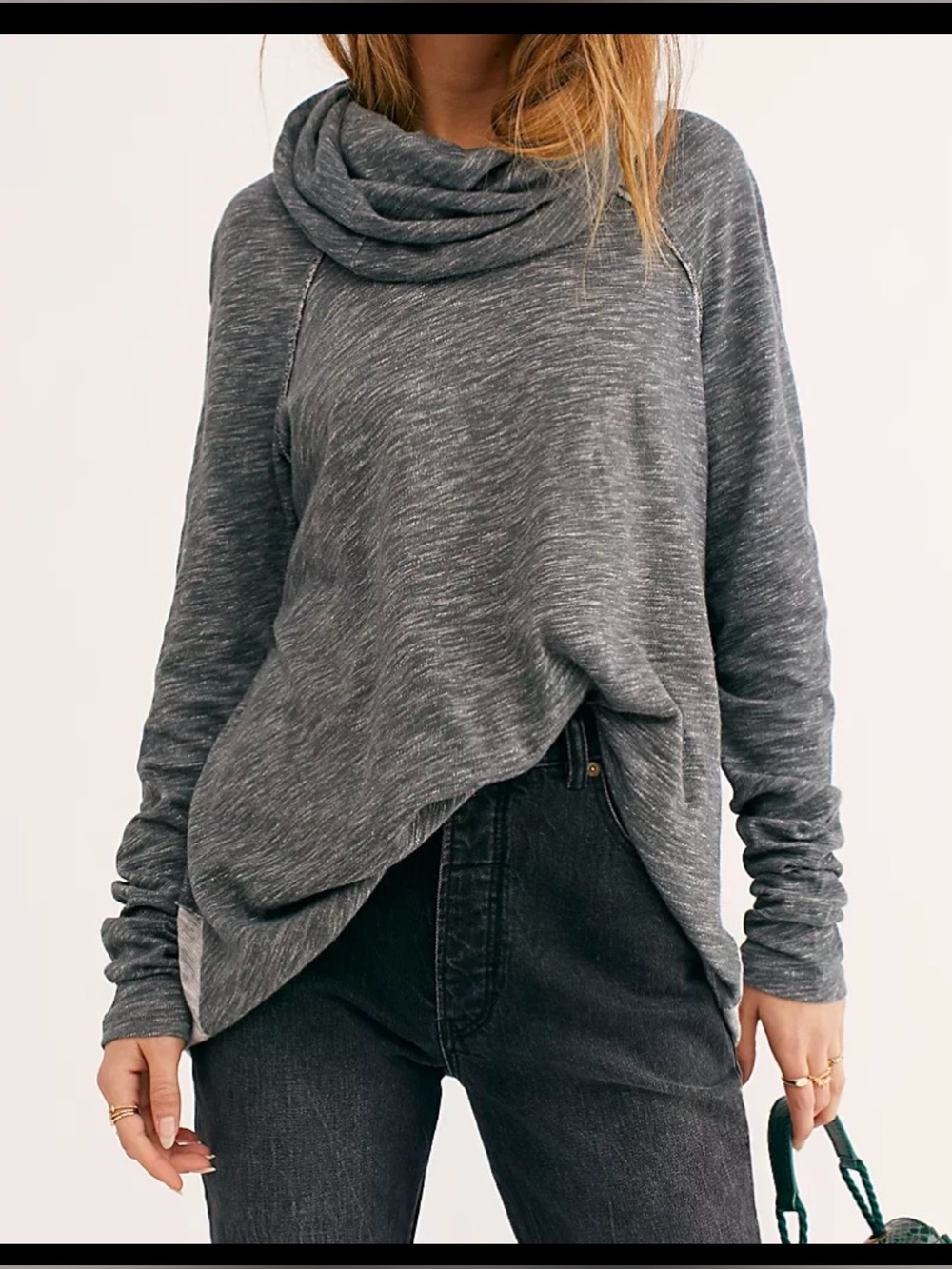 Free People FP Beach Two Body Corps Deux Cotton Cocoon Cowl Pullover - Picture 2 of 13